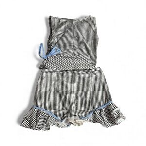 Stylish Black and White Gingham Skirt Set